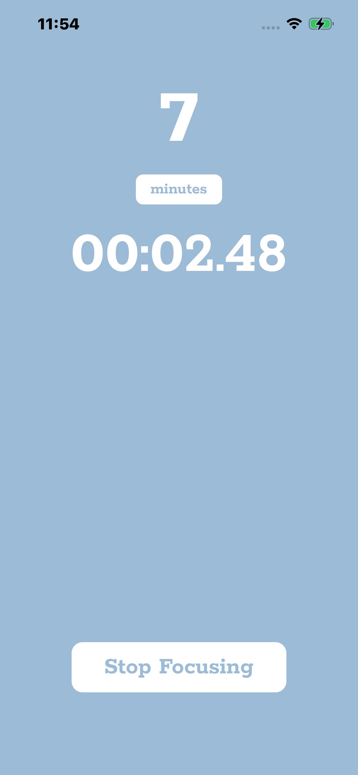 2on focus timer screen